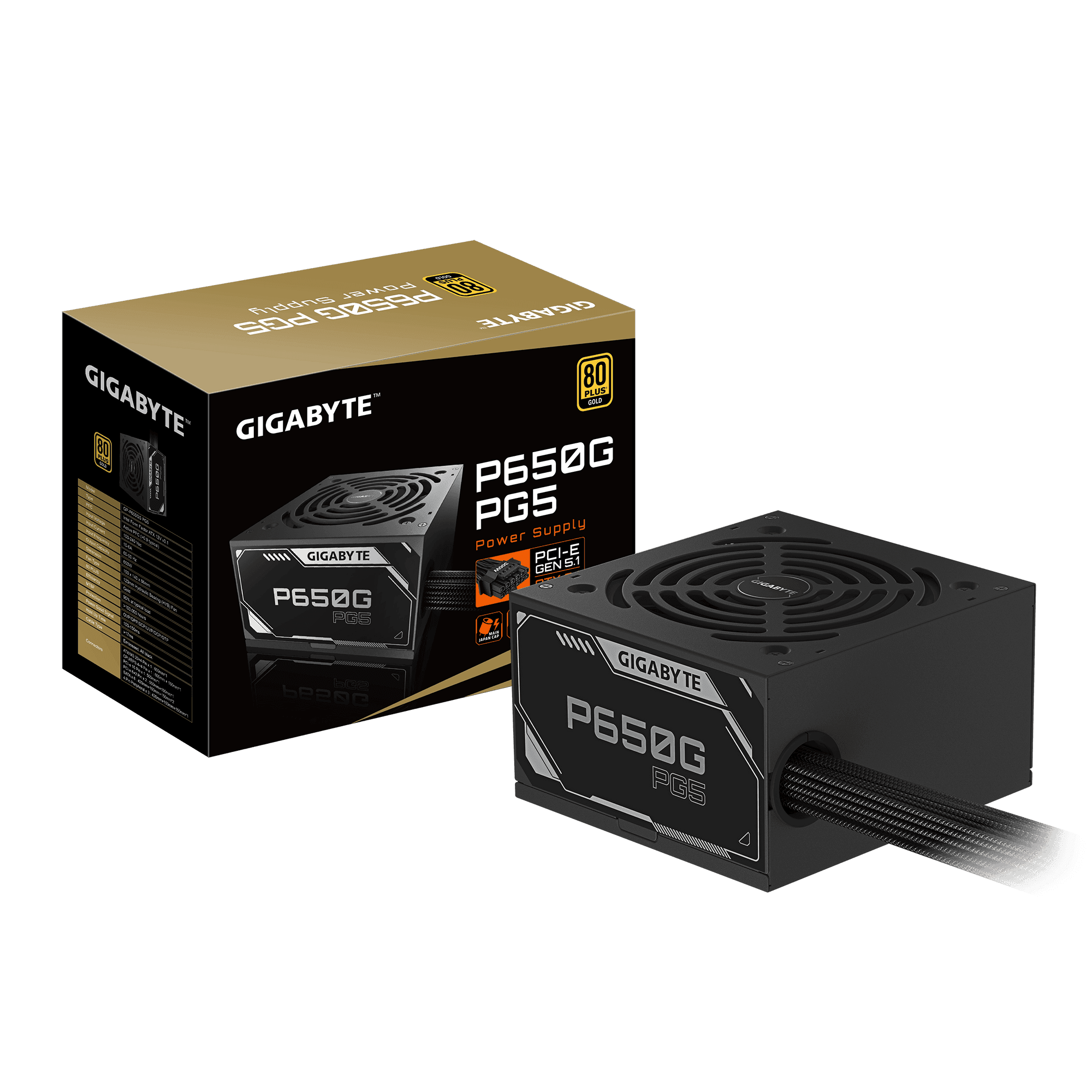 Fuente Gigabyte P650G PG5 650W 80 Plus Gold PCIe 5.1