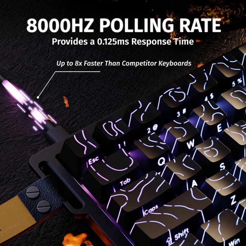 Teclado magnético Attack Shark X68HE Black Contour 3