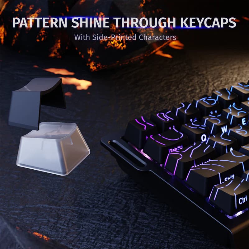Teclado magnético Attack Shark X68HE Black Contour 8