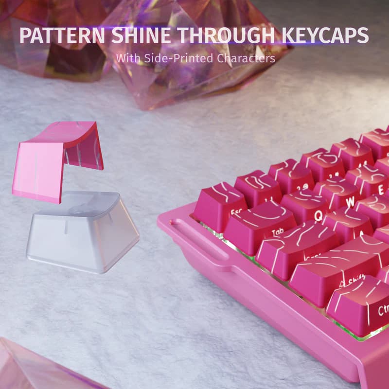 Teclado magnético Attack Shark X68HE Rose Red 8